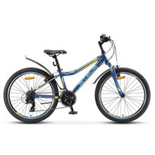 24" STELS Navigator-410V 21sp 2019 (21ск, сталь, аморт, Vbr, EF41 TY500 TY300 трещетка 7 ск)(V010, рама 13", темно-синий желтый)