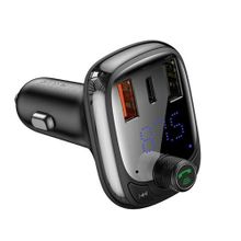 Baseus Автомобильное зарядное устройство Baseus T typed Wireless MP3 charger with car holder PPS Quick Charger Black CCTM-B01