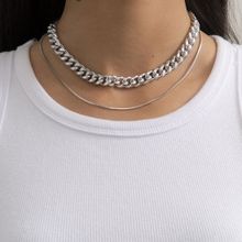 Многослойное колье под серебро (арт. 83509-9)