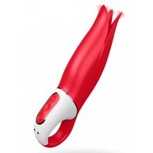 Красный вибратор Satisfyer Power Flower с лепестками - 18,8 см. (113523)