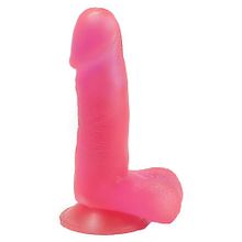 Розовый стимулятор в форме фаллоса на присоске - 15,5 см. Розовый