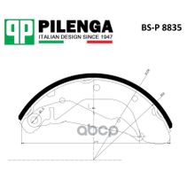 Колодки Тормозные Барабанные Задние Со Скобами Ручника |Зад, Прав, Лев | PILENGA арт. BSP8835