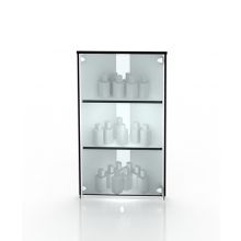 Прилавок угловой внешний со стеклом "Универсал-У" №7 Белый с чёрной кромкой