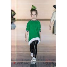 Leya.me Платье из зеленого хлопка с молнией и декоративной деталью  на спине LG-034