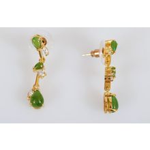 Серьги с нефритом "3 капли висячие"