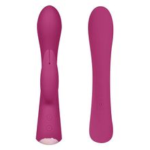 Бордовый вибромассажер-кролик 5  Silicone Bunny Love - 19,1 см. (244386)