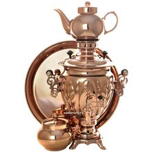 Набор самовар электрический 3 литра медный желудь с автоотключением, арт. 140306к