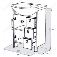 Triton Мебель для ванной Кристи 55 L с ящиками