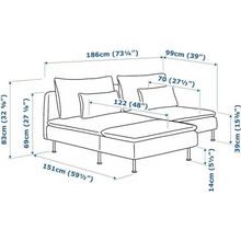 Смарт Диван угловой двухместный Седерхамн (Грансель)