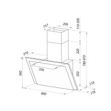 MAUNFELD TOWER TOUCH 60 белый ЧЕРНОЕ стекло