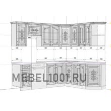 Кухня БЕЛАРУСЬ-8.9 модульная угловая. 2400х1960мм