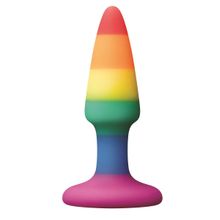 NS Novelties Разноцветная мини-пробка Colours Pride Edition Pleasure Plug Mini - 8,9 см. (разноцветный)