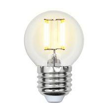 Uniel Лампа светодиодная филаментная Uniel E27 6W 3000K прозрачная LED-G45-6W WW E27 CL GLA01TR UL-00002203 ID - 255260