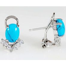 Серьги с (RH) бирюзой "Чайка"