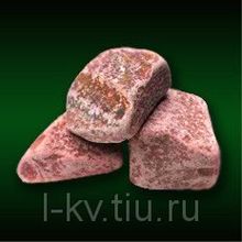 Камни для бани, сауны Кварцит Малиновый (Коробка 20 КГ)