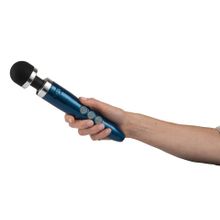 Синий беспроводной вибратор Doxy Die Cast 3R Rechargeable Wand - 28 см.