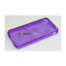 Силиконовая накладка для iPhone 4 4S вид №6 purple