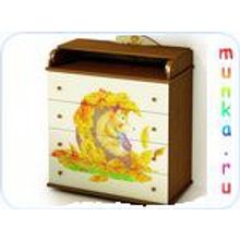 Детский пеленальный комод Ёжик 4 ящика