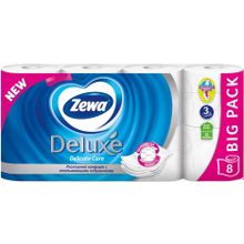 Zewa Deluxe Delicate Care 8 рулонов в упаковке 3 слоя