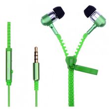 Наушники Молния Zipper Earphones цвет - зеленый