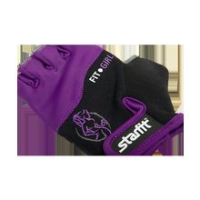 STARFIT Перчатки для фитнеса SU-113, черные фиолетовые серые
