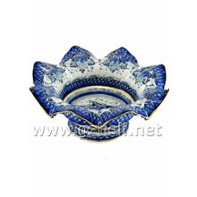 Конфетница в золоте "Ажурная" малая. Гжельский фарфор. арт. 2443