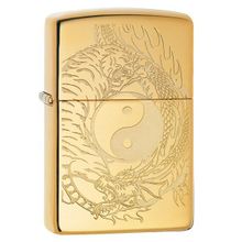 Зажигалка золотистая Zippo Classic с покрытием High Polish Brass