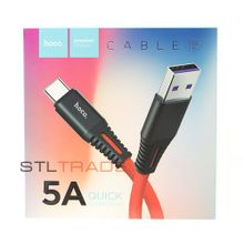 Data кабель USB HOCO X22 USB Type C, 1 метр, красно-черный