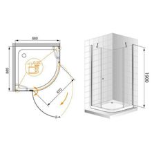 Душевой уголок CEZARES ELENA R-11 ELENA-W-R-11-90-C-Cr-R