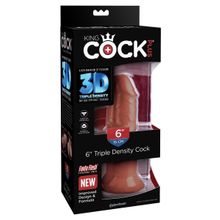 Коричневый фаллоимитатор на присоске 6  Triple Density Cock - 18,4 см.