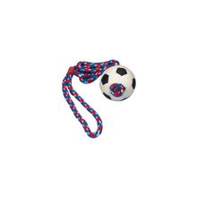 TRIXIE Игрушка для собак "Мяч футбольный на веревке", мягкая резина 6см*100см