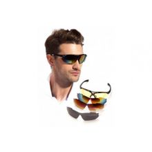 Очки спортивные солнцезащитные с 5 сменными линзами в чехле, черные (Sport Sunglasses, black)