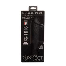 Dream Toys Чёрный вибратор-реалистик PURRFECT SILICONE ONE TOUCH - 22,5 см. (черный)