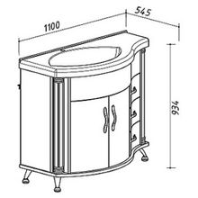 Мебель для ванной Belux Ария 110 белая L