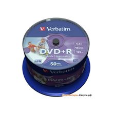 Диски DVD+R 4.7Gb Verbatim 16x  50 шт  Cake Box  Printable  &lt;43651512&gt;