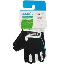 Перчатки для фитнеса STARFIT SU-111 черные белые голубые р.XS