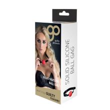 Красный силиконовый кляп-шар с ремешками из полиуретана Solid Silicone Ball Gag (84859)