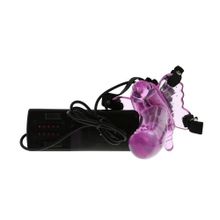 Стимулятор клитора на ремне с вибропробкой G-spot BUTTERFLY MASSAGER STRAP ON Розовый