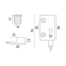 Foresti & Suardi Петля съемная из хромированной латуни Foresti & Suardi 397.SX.C 74 x 35 мм левая