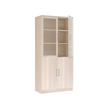 20.21 Шкаф 2-х дверный со стеклом Ручка Лотос ясень Шимо темный