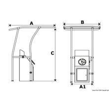 Osculati Retractable aluminium T-Top blue 1350x1050 mm, 48.192.01