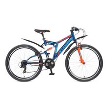 STINGER Highlander 200V 26" (21ск, стал, двухподвес, Vbr, Microshift TY500 TY300 TZ21)(26SFV.HILAND2.18BL7, рама 18", синий, 117343)