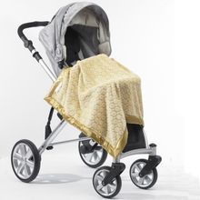 SwaddleDesigns Stroller Blanket Yellow Puff Circle