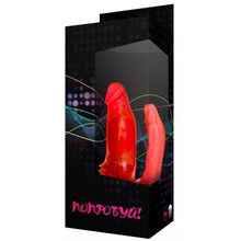 Красный анально-вагинальный вибратор №11 - 15,5 см. Красный