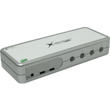 Переключатель   Multico   EW-K2404DU   4-port DVI USB KVM Switch + 4-port USB2.0 Hub with Cable(клав.USB+мышьUSB+DVI-I+Audio)+б.п.