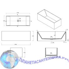 Ванна из искусственного камня Aquanet Soul Angle TC-S14 175x73, матовая