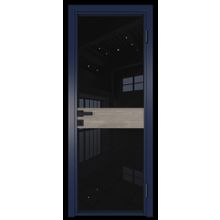  Двери ProfilDoors Модель 6AG Стекло Черный триплекс Цвет профиля Cиний