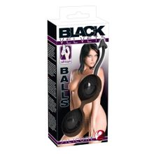 Чёрные вагинальные шарики с сердечками BLACK VELVETS Черный