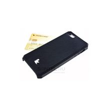 Накладка Jisoncase Genuine Leather для iPhone 5 черная JS-IP5-001B black