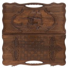 Нарды резные "Корабль-2" с ручкой 60